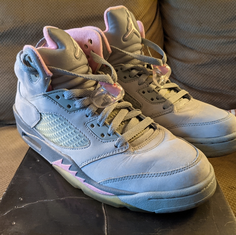 Air Jordan 5- Women's Silver/Pink